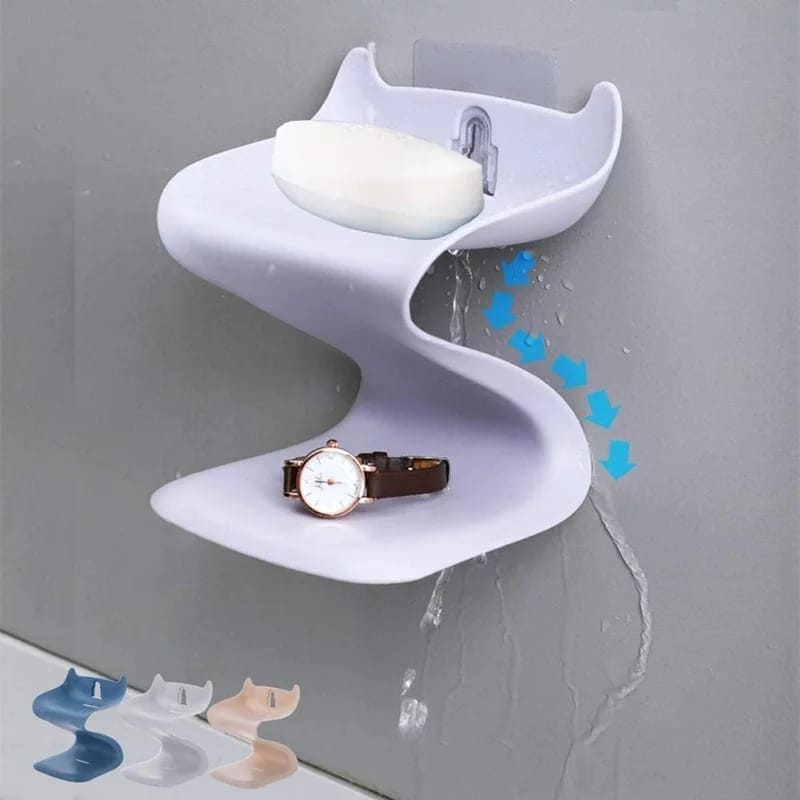 Wave Soap Holder, Double Layer Soap Holder, Strong Sponge Soap Holder, Wall Mounted Soap Dish Rack Wave Soap Holder, Double Layer Soap Holder, Strong Sponge Soap Holder, Wall Mounted Soap Dish Rack